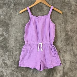 Primary Lilac Purple Romper Girls 12 Summer Cotton Muslin